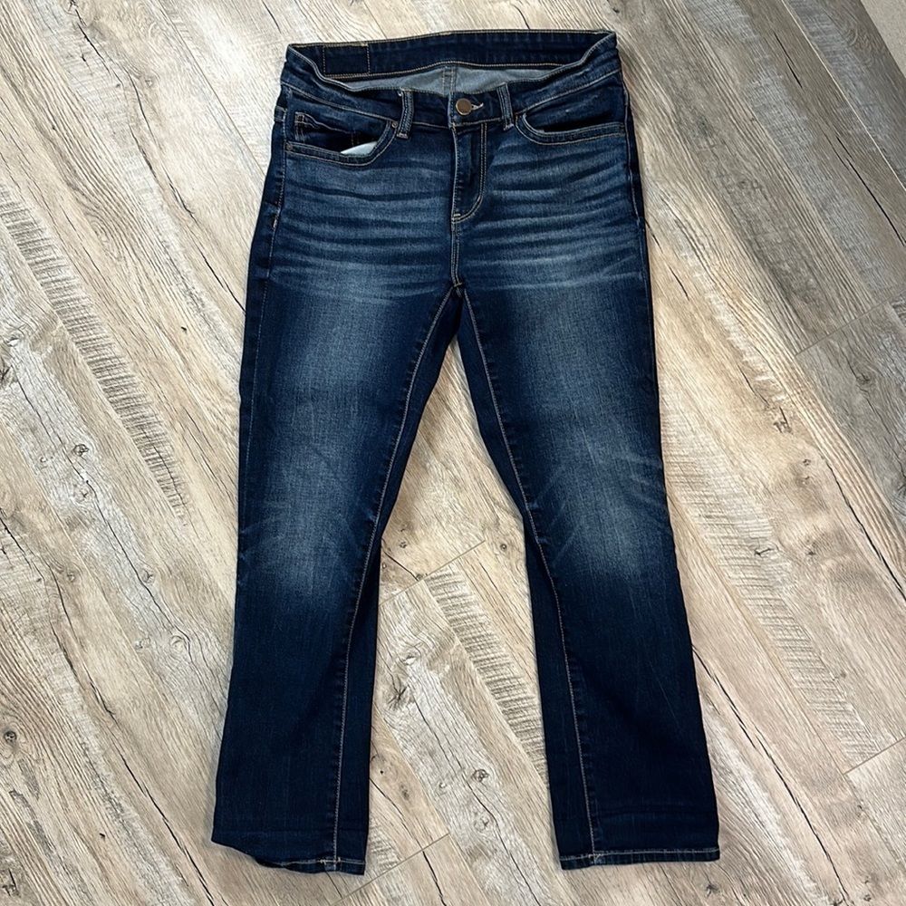 BKE Payton Dark Wash Boot Cut Short Jeans 26